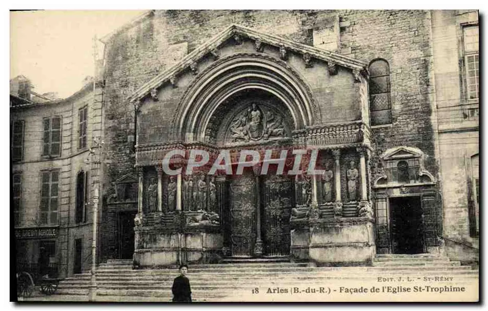 Arles (B.-du-R.) — Facha da Igreja de São Trofimé — Ed. J.-L. St-Rémy - Frente