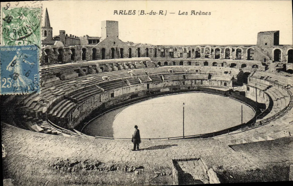 Arles (B.-du-R.) — As Arênes — Edição especial dos Noyers des Catories - Frente