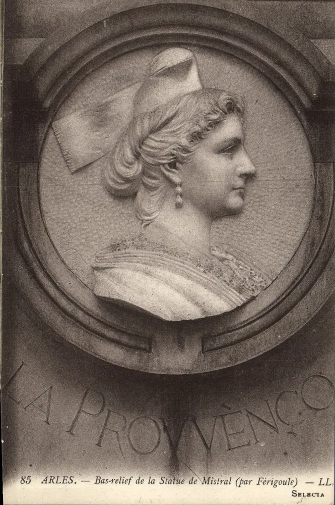 Arles — Bas-relief da Estátua de Mistral (por Férigoule) — Selectia LL - Frente