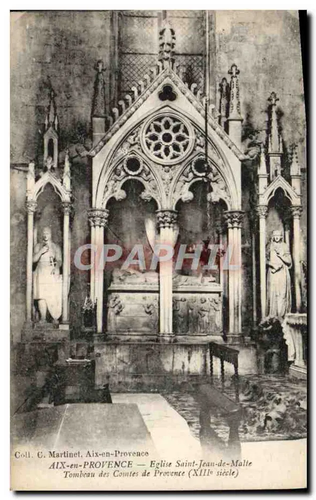 Aix-en-Provence — Kirche Saint-Jean-de-Malte, Grab der Grafen von Provence (13. Jahrhundert) — Coll. G. Martinet - Vorderseite