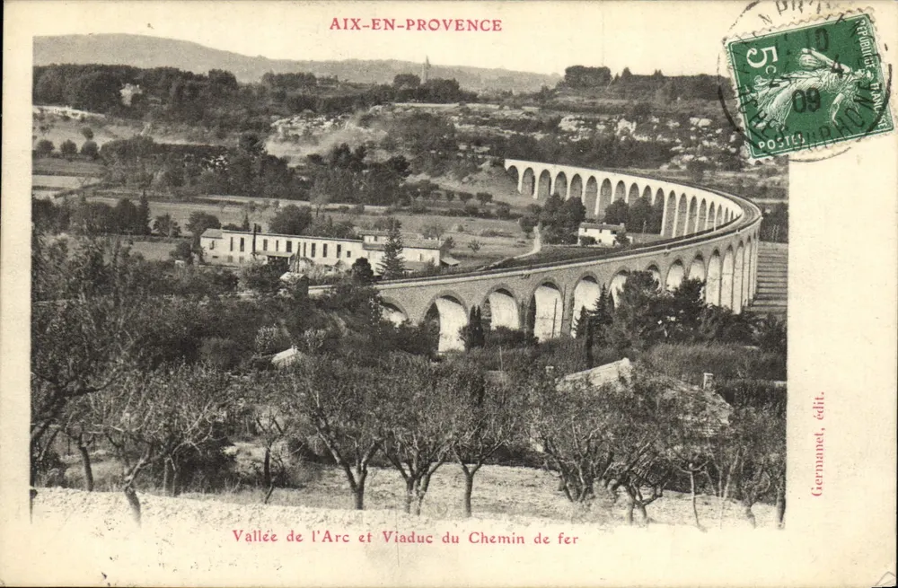 Aix-en-Provence — Tal der Arc und Eisenbahnviadukt — Germanet, Verlag - Vorderseite