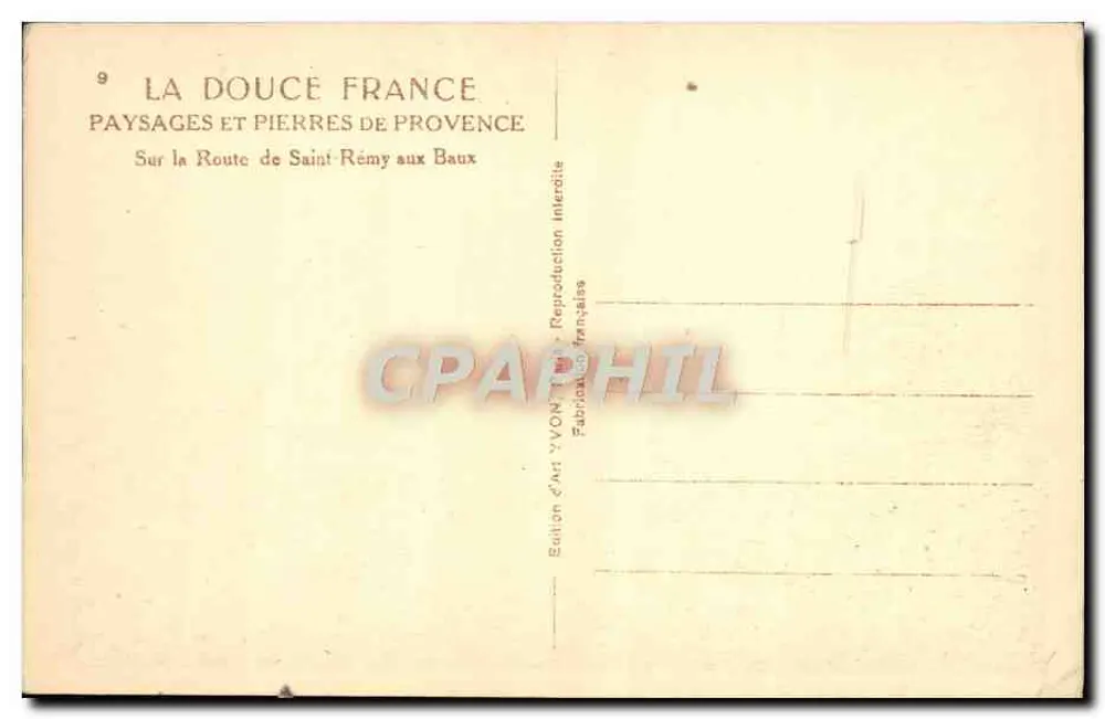 Landschaften und Steine der Provence — Auf der Straße von Saint-Rémy nach Baux — Edition Yvon - Rückseite
