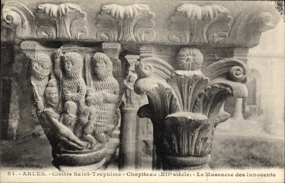 Arles - Kloster Saint-Trophime - Kapitell (12. Jahrhundert) - Das Massaker der Unschuldigen - Vorderseite