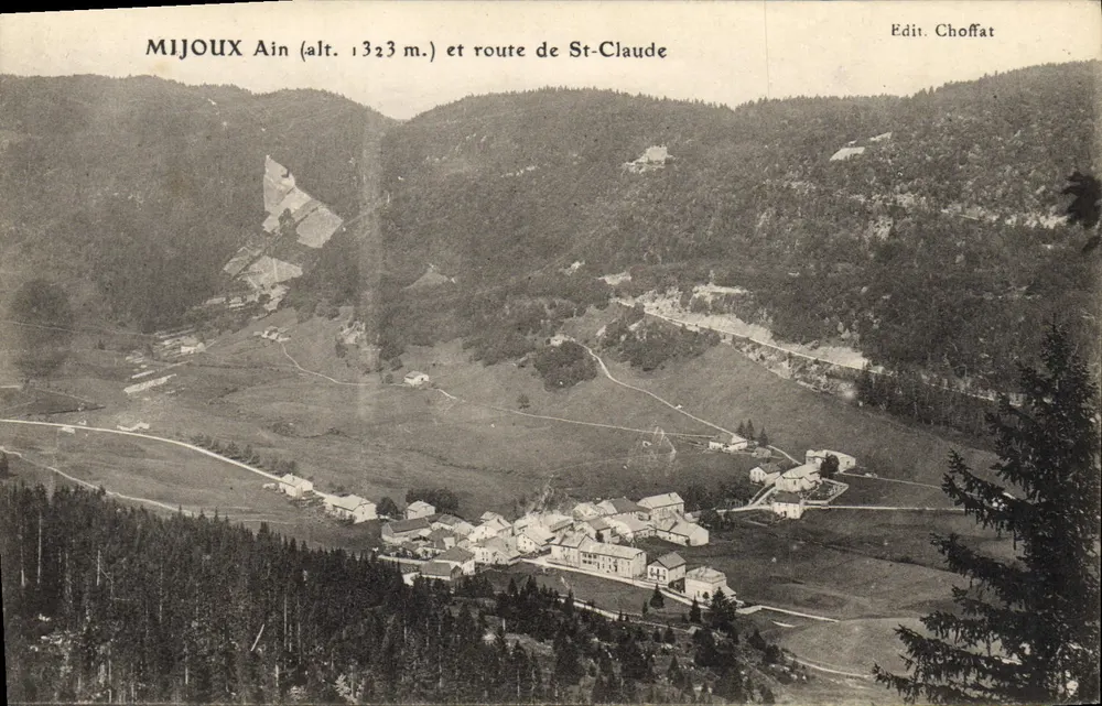 Mijoux Ain (alt. 1323 m.) e estrada de St-Claude — Edit. Choffat - Frente