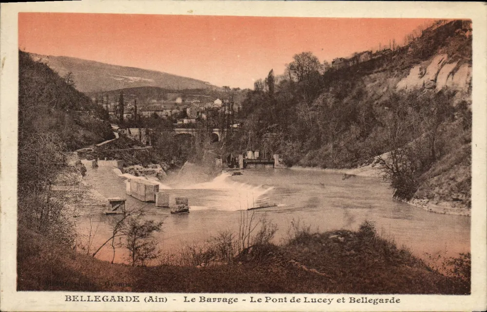 Bellegarde (Ain) — Der Staudamm — Die Brücke von Lucey und Bellegarde — unbekannter Verlag - Vorderseite