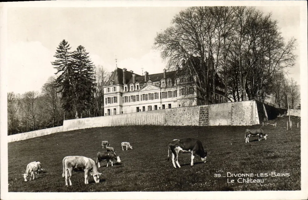 Divonne-les-Bains — O Castelo — Sociedade Gráfica Neuchâtel, n°39 - Frente