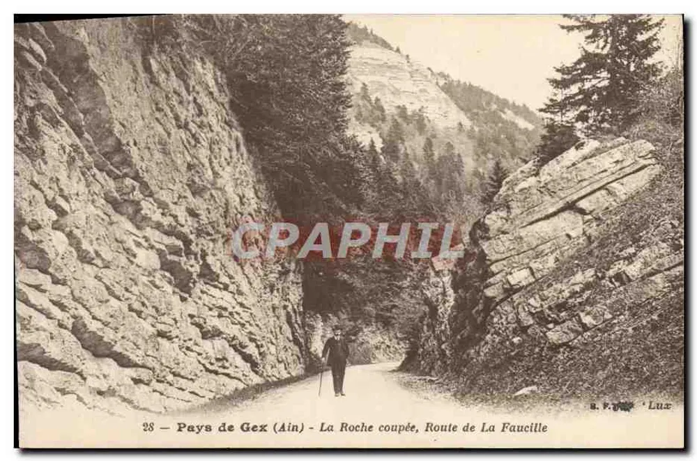 Pays de Gex (Ain) — La Roche coupée, Route de La Faucille — A. F. Luz, Nr. 28 - Vorderseite