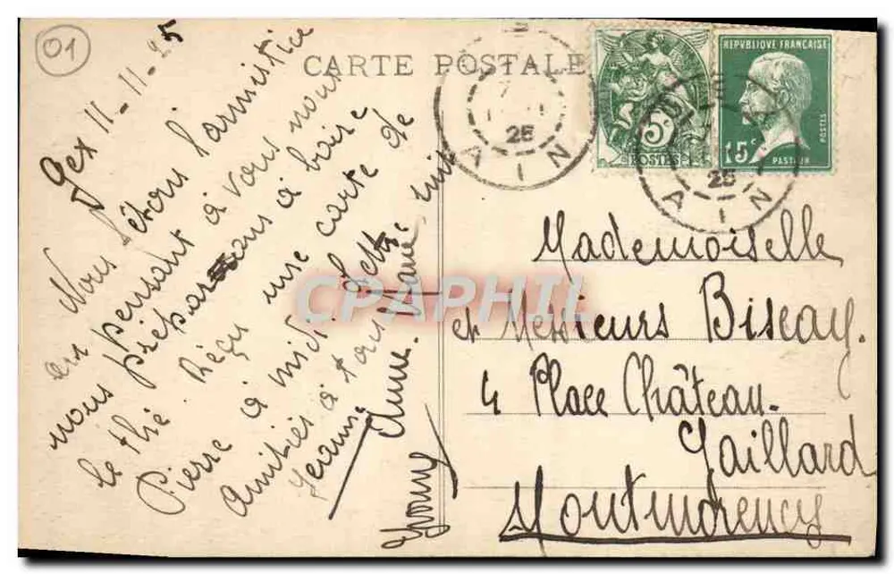 Gex. Kirche und Blick über die Faucille — Verlag: La République Française, n° 9646 - Rückseite