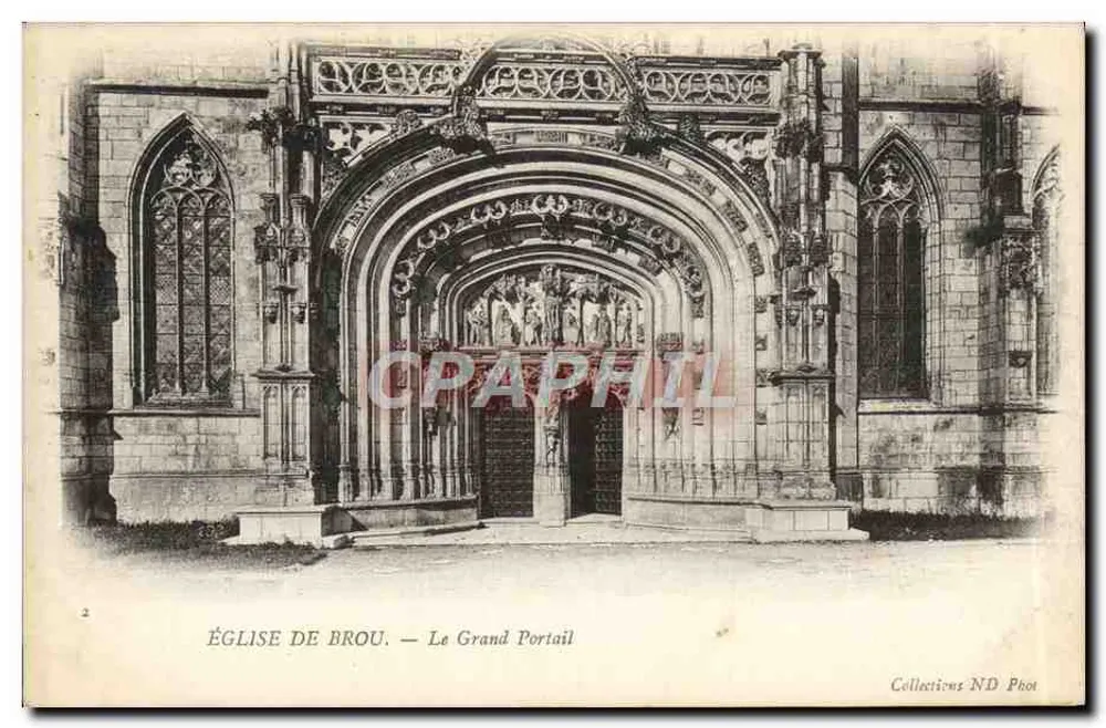Kirche von Brou — Der Große Portal — ND Fotografie Sammlung - Vorderseite