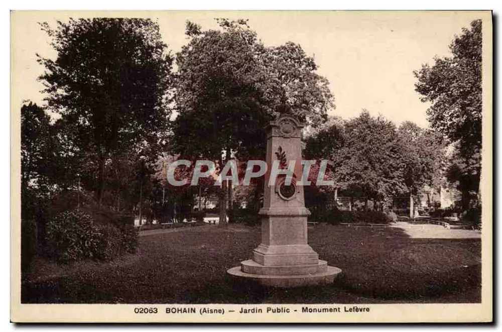 Bohain (Aisne) — Öffentlicher Garten — Denkmal Lefèvre - Vorderseite