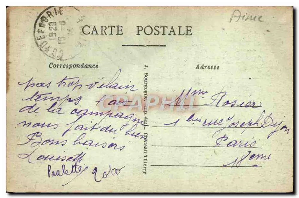 Baulne (Aisne) — O Ponte — Editor não identificado - Verso