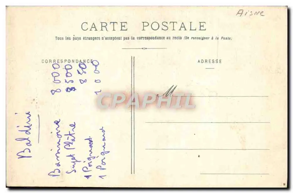 Soissons - Porta de St-Médard — Instituto Saint-Médard — editor A.B.&C. Nancy - Verso