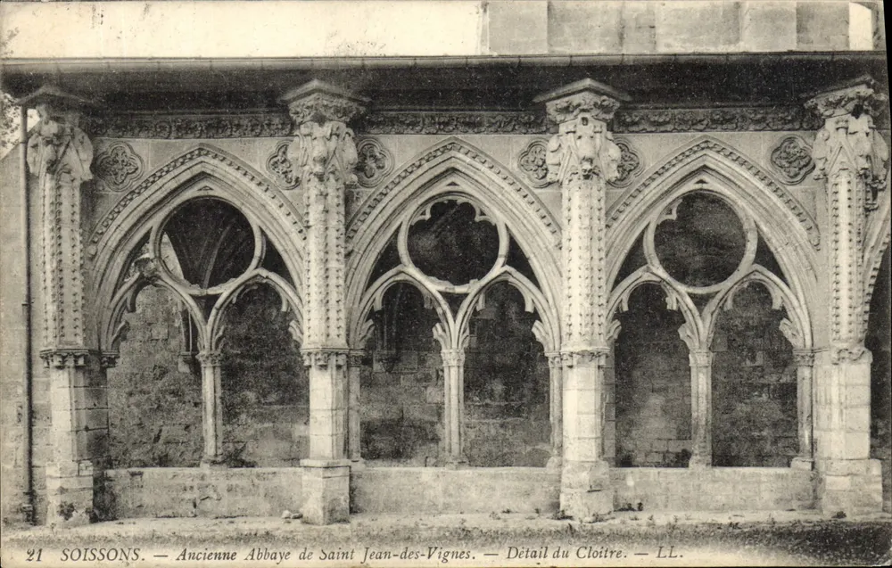 Soissons — Alte Abtei Saint Jean-des-Vignes — Detail des Kreuzgangs — LL. n°21 - Vorderseite