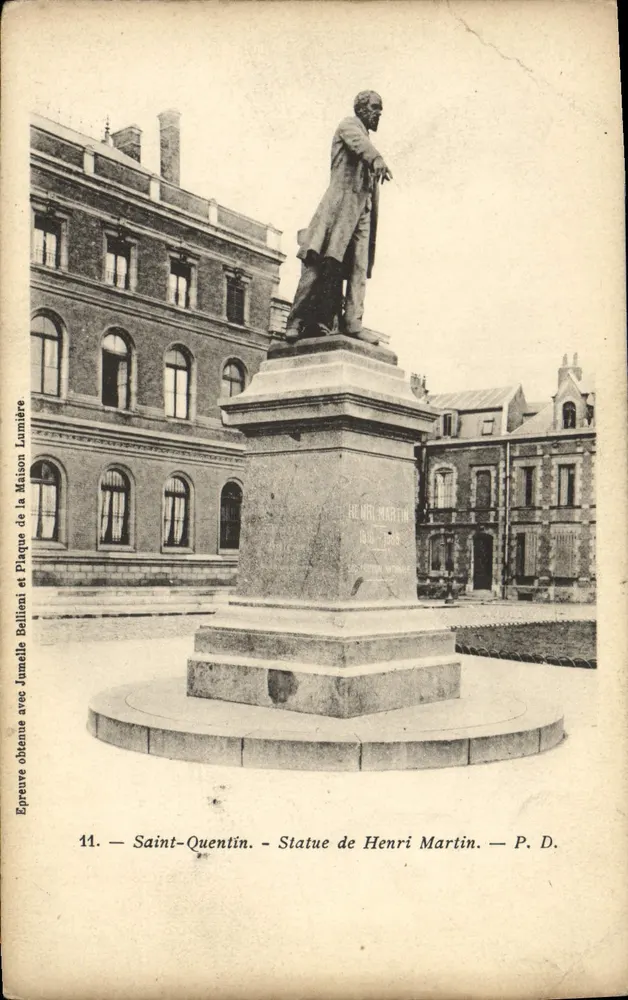 Saint-Quentin — Statue de Henri Martin — P.D. (éditeur) - Frente