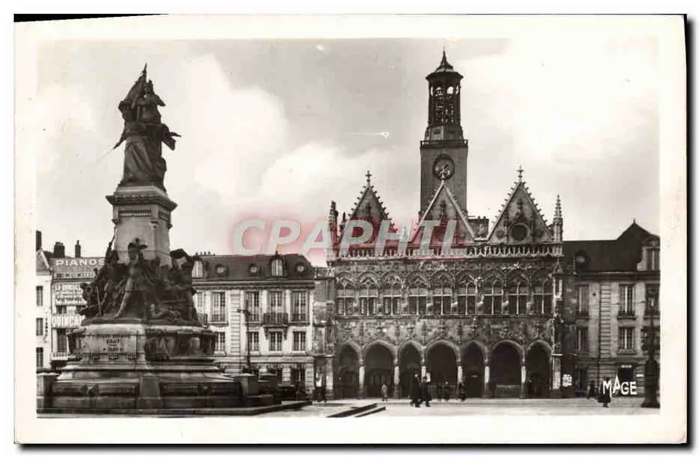 सेंट-क्वेंटिन (एइस्न) — होटेल डे विल और 1357 के युद्ध के स्मारक — जी. रेअंट, प्रकाशक - आगे