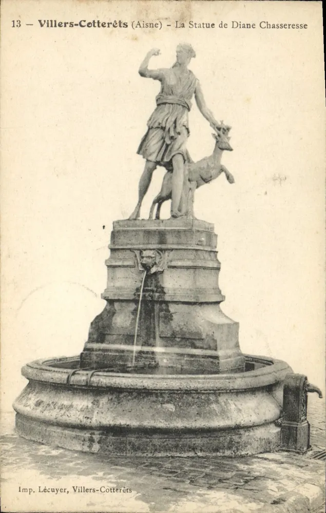 Villers-Cotterêts (Aisne) — Die Statue der Diane Chasseresse — Imp. Lécuyer, Villers-Cotterêts - Vorderseite