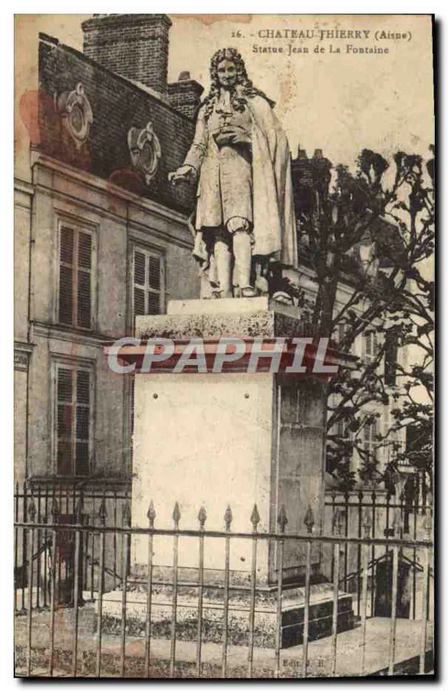 Château-Thierry (Aisne) — Statue von Jean de La Fontaine — Verlag B. II - Vorderseite