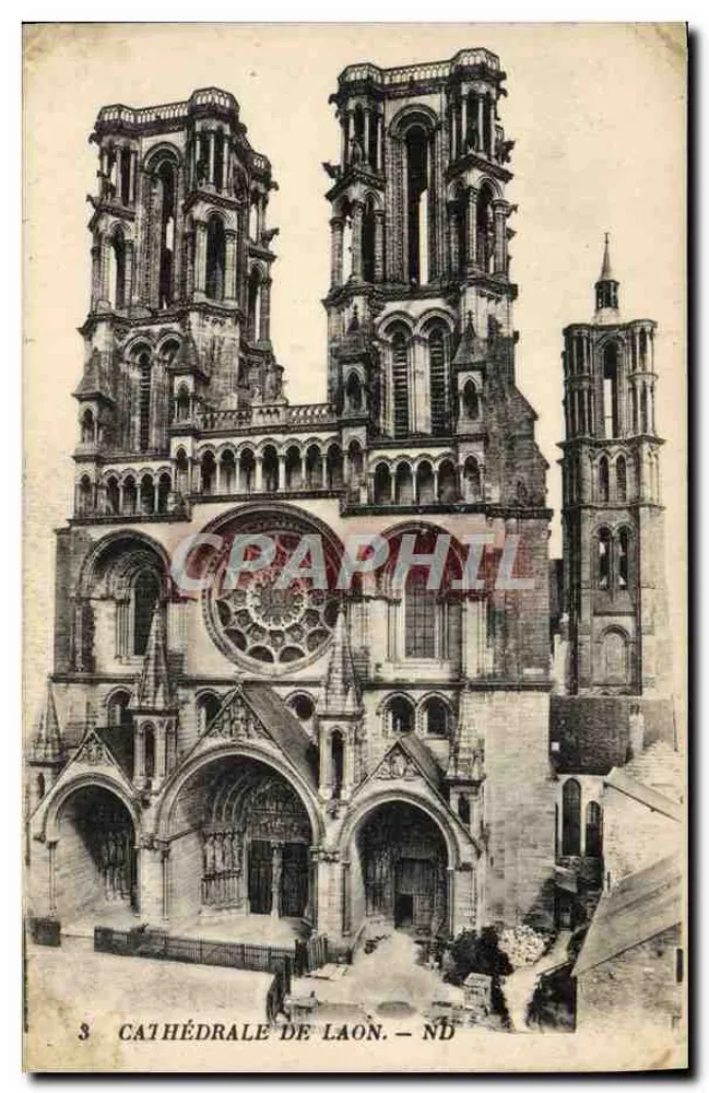 Catedral de Laon — ND — Editor Levy e Neuchodin, Paris - Frente