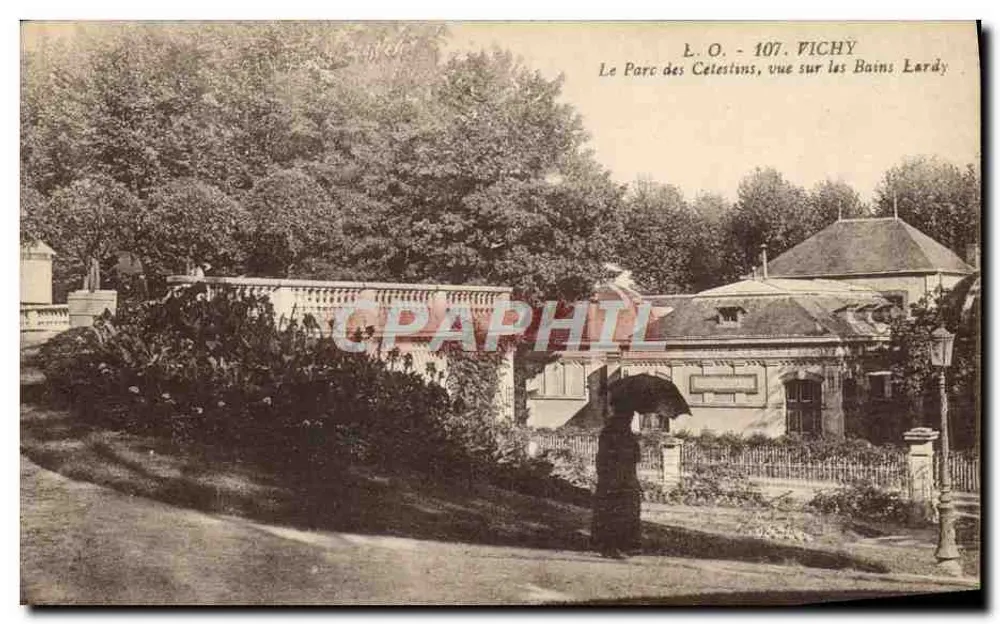 Vichy — Der Park der Celestins, Ansicht der Lardy-Bäder — L.O. n°107 - Vorderseite