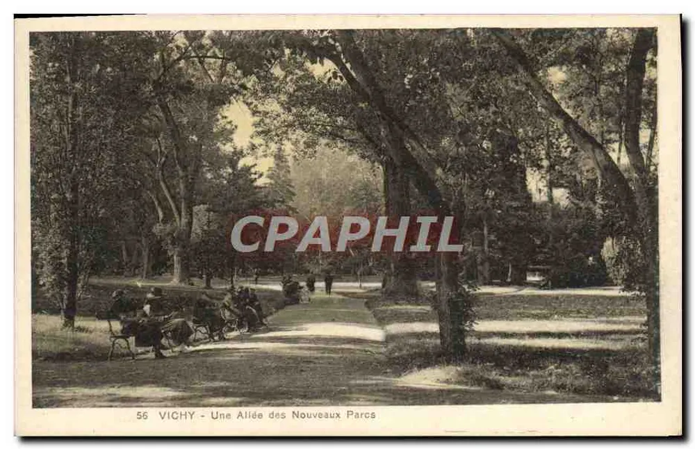 Vichy — Eine Allee in den neuen Parks — Buchhandlung des Casinos - Vorderseite