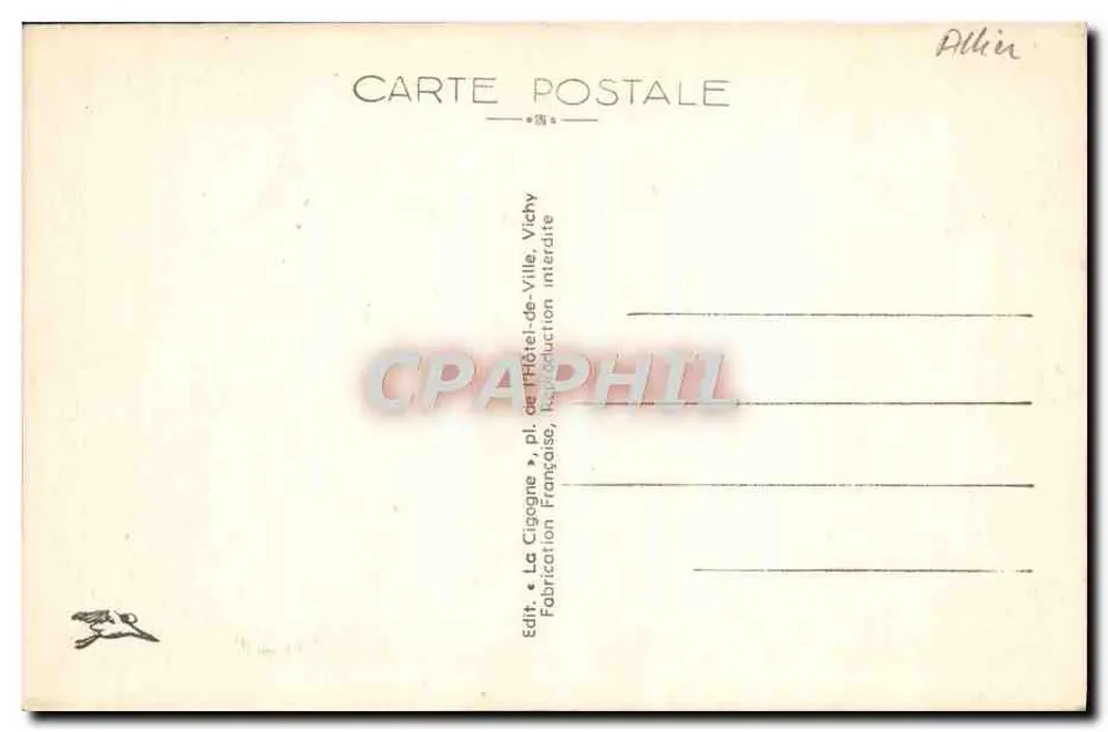 Vichy — Der Schwanenteich — La Cigogne, n° 534 - Rückseite