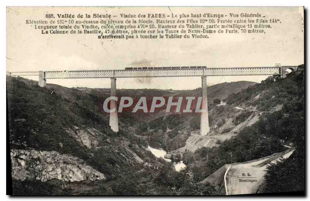 Tal der Sicule — Viaduc des FADES — Der Höchste in Europa — Allgemeine Ansicht — B. L. Montluçon - Vorderseite