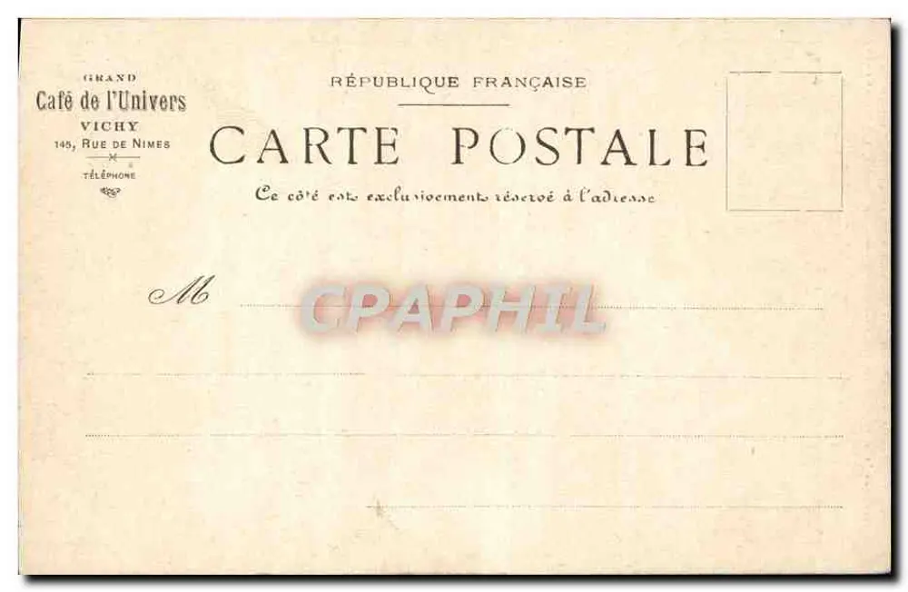 Kathedrale von Moulins — Maßstab Modell — Verleger Grand Café de l'Univers, Vichy - Rückseite