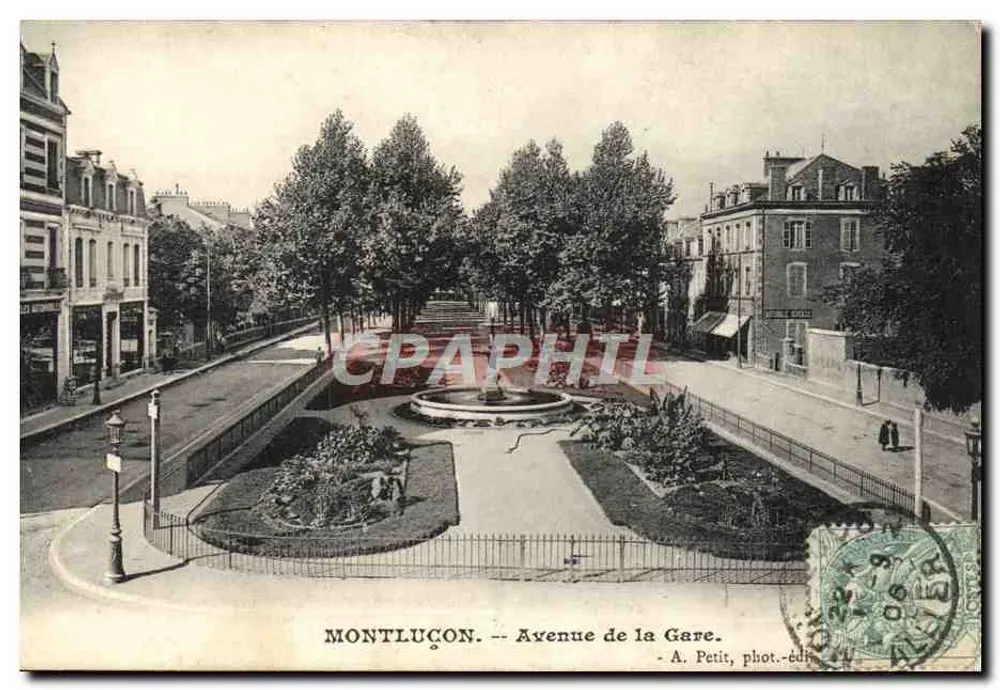 Montluçon — Avenida da Estação — A. Petit, fot.-editor - Frente