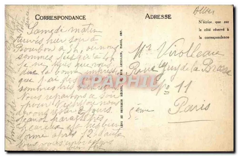 Bourbon-l'Archambault — Il Mulino e il Castello — LL - Verso