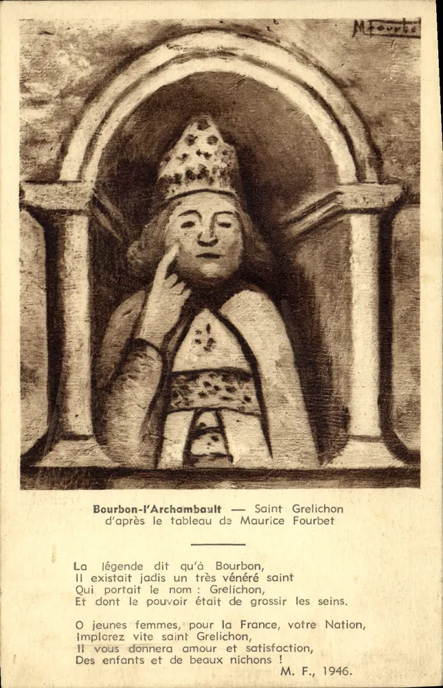 Heiliger Grelichon — Bourbon-l'Archambault — nach dem Gemälde von Maurice Fourbet - Vorderseite