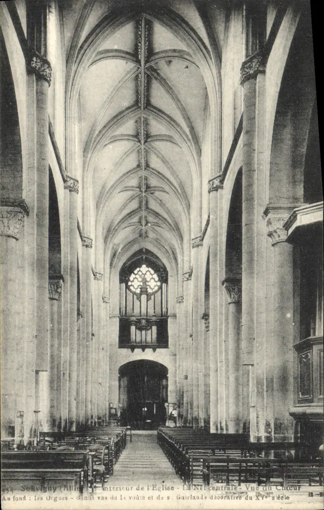 Sévigny (Aisne) — Innenansicht der Kirche, Blick auf den Chor — unbekannter Verlag, Nr. 454 - Vorderseite