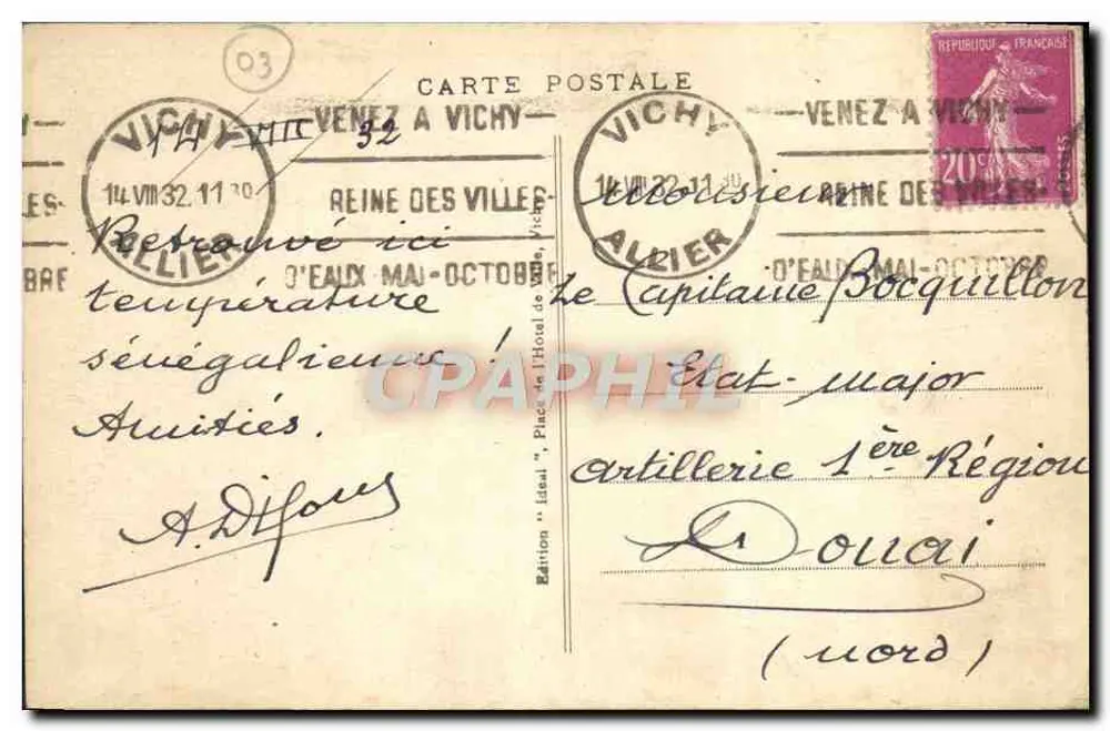 Vichy — De Bastions van de Allier — Editeurs Ideal, n° 421 - Achterkant