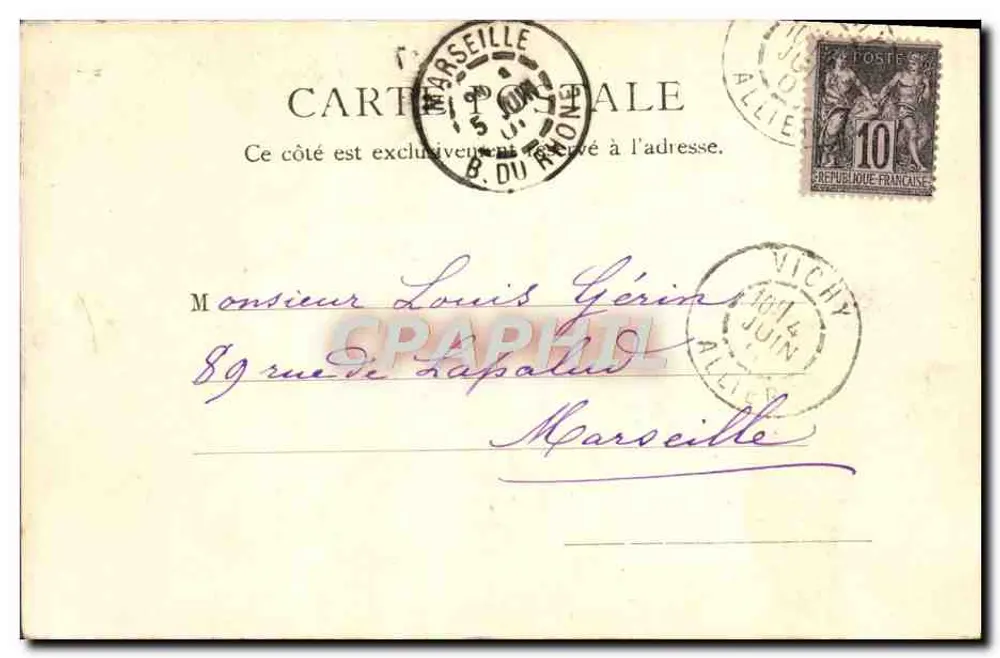 Paviljoen van Mevrouw de Sévigné — Vichy — R.J. D. 10181 - Achterkant