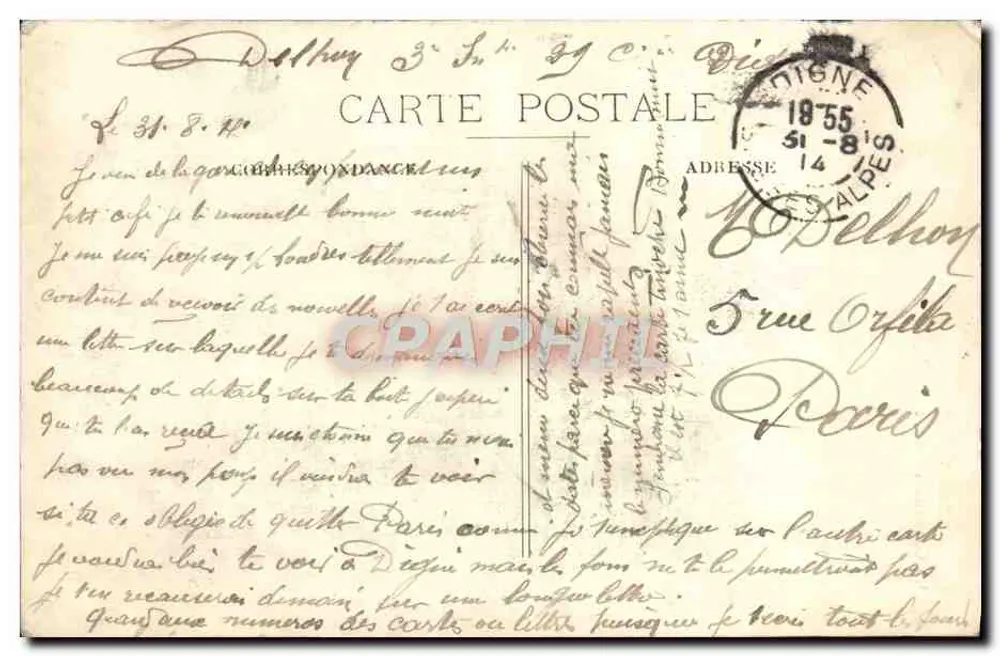 Barles — A Cachoeira de Auzet — Carta postal - Verso