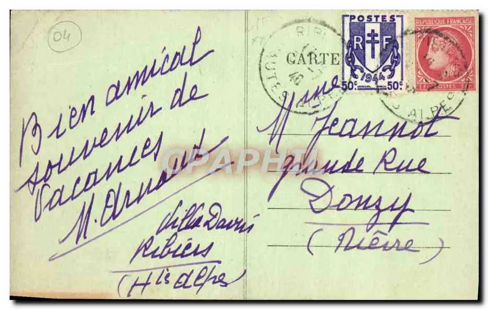 Sisteron — Le Rocher de la Beaume — Éditeur : CPAPHIL, n° 19 - Verso