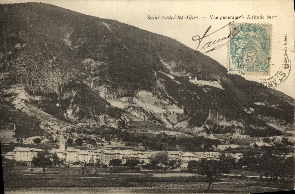 Saint-André-les-Alpes — Vista geral — Altitude 892m — Editor Louis Gibert - Frente