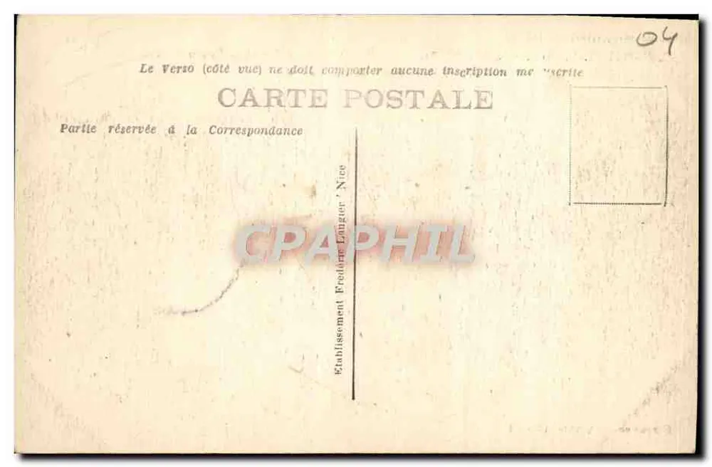 Annot (B.-A.) — Dal van de Vaïre en de Weg naar Caffarels — Uitgever: Etablissement Fredman, Nice - Achterkant