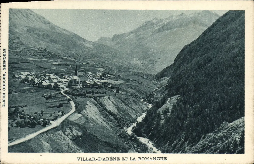 Villar-d'Arène e a Romanche — vista panorâmica — Cliché Oddoux, Grenoble - Frente