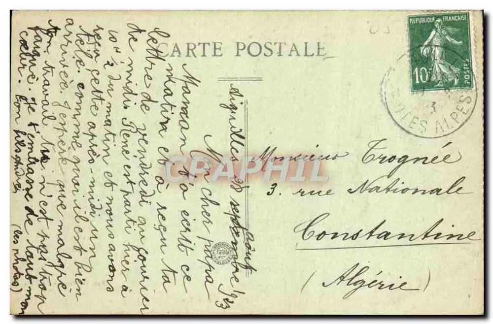 La Vachette — vilarejo alpino com igreja — Pap. Vve François, Albinaton - Verso