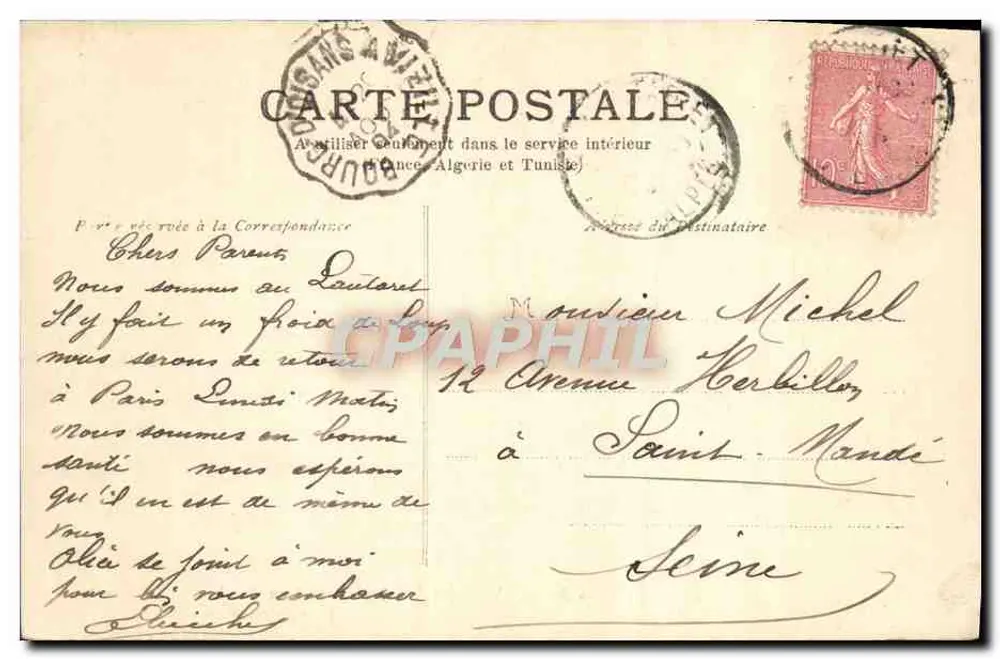 Umgebung von la Grave. Villard-d'Arène und Combeynot-Massiv — Papeterie des Alpes Eug. Robert, Grenoble - Rückseite