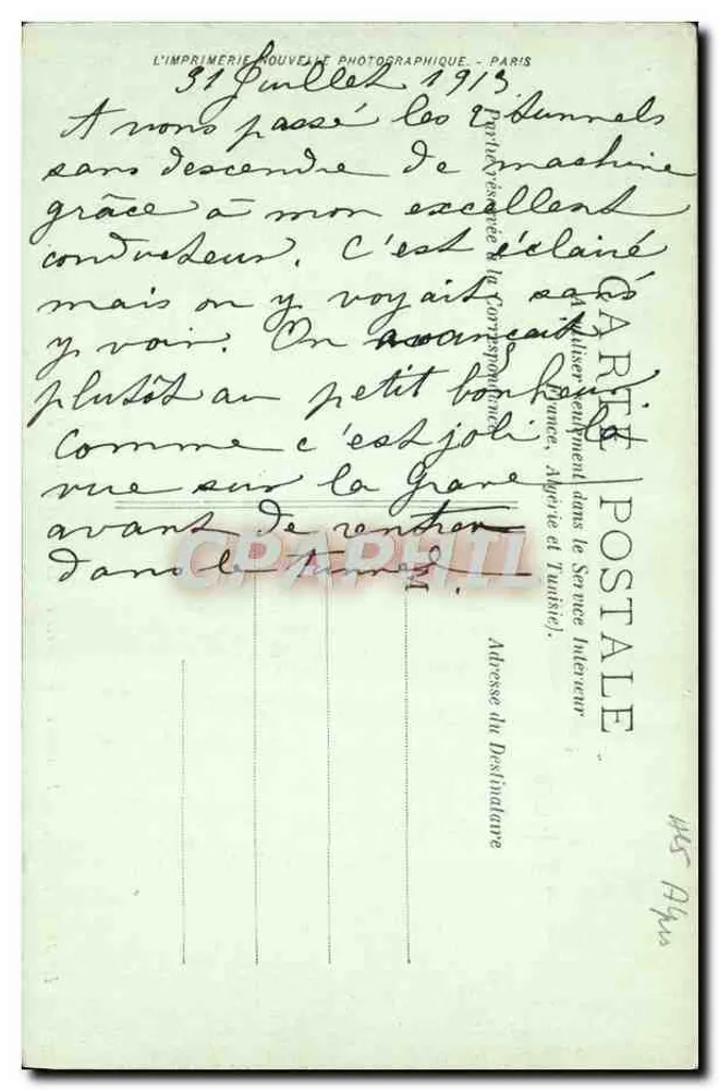 Dauphiné — La Grave — Eingang zum Tunnel und Brücke von Maurienne — LL. — Nr. 726 - Rückseite