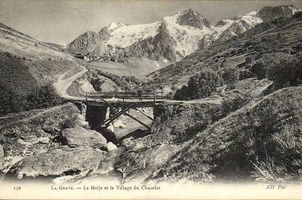 La Grave — Ansicht der Meije und des Dorfes Chazelet — ND Pho' - Vorderseite