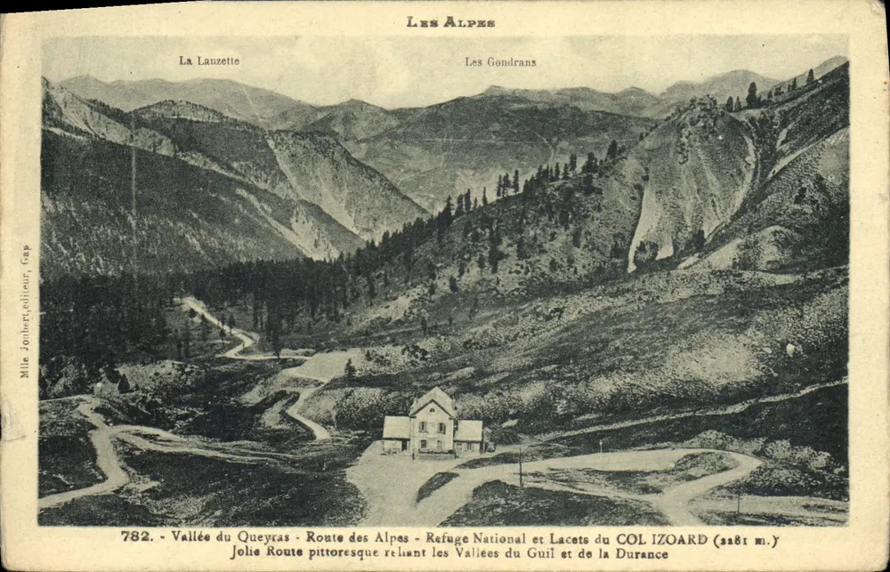Tal des Queyras - Route des Alpes - Nationaler Schutzhaus und Kurven des COL IZOARD (2181 m.) — Mille Jonhert, Verlag, Nr. 782 - Vorderseite