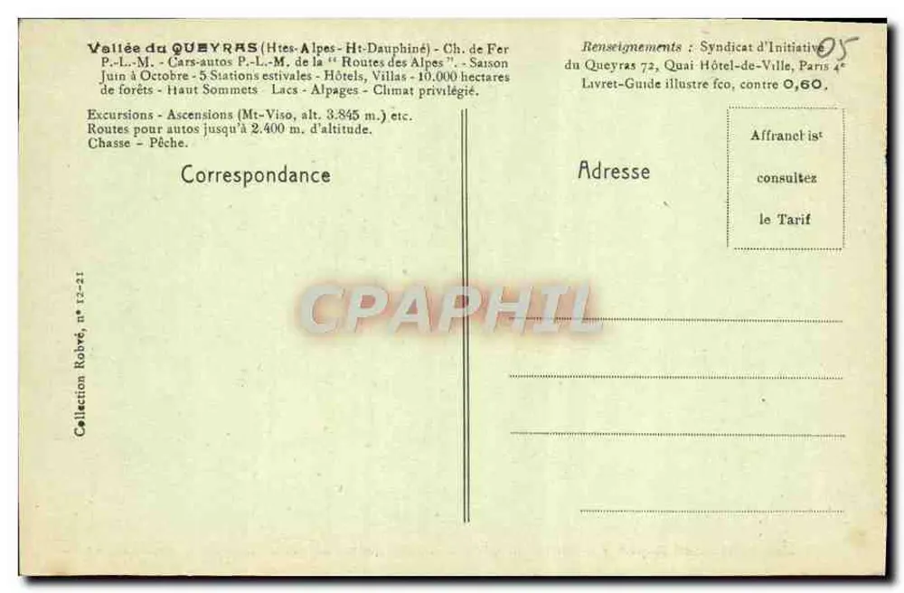 Vallée du Queyras — Blütenpracht im Frühling — Sammlung Robré, n° 12-21 - Rückseite