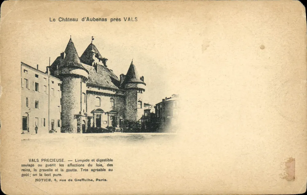 Das Schloss Aubenas bei Vals — Éditeur NOTICE, 4, rue de Greffulhe, Paris - Vorderseite