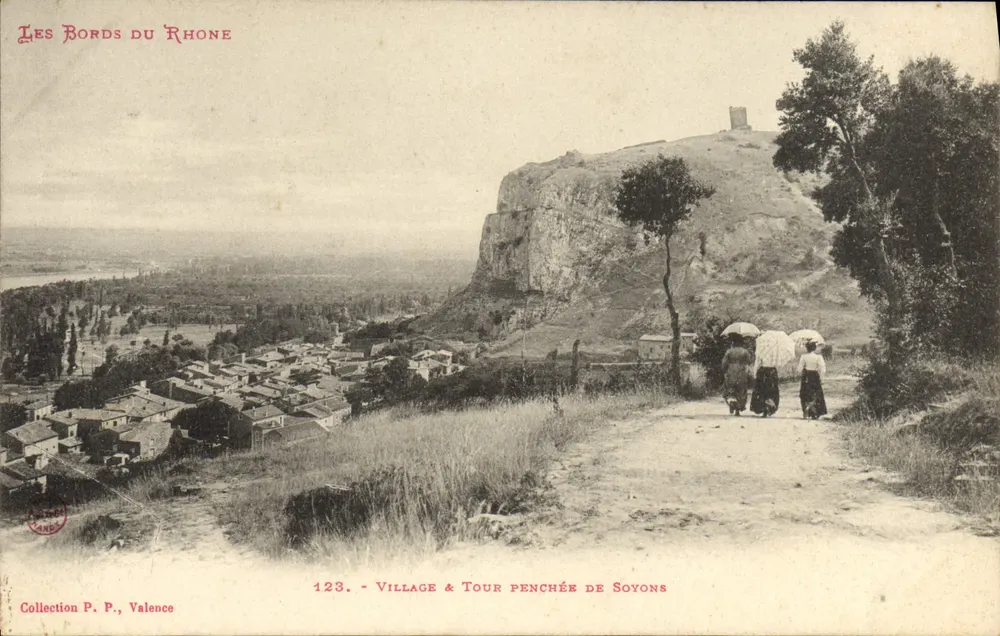 Dorf & geneigte Turm von Soyons — Sammlung P. P., Valence — n° 123 - Vorderseite