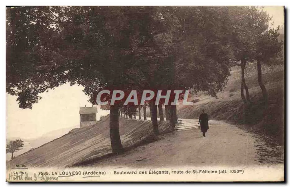 La Louvesc (Ardèche) — Boulevard des Élégants, Route de St-Félicien (alt. 1050m) — M. B. — Hôtel des Sylphes - Vorderseite
