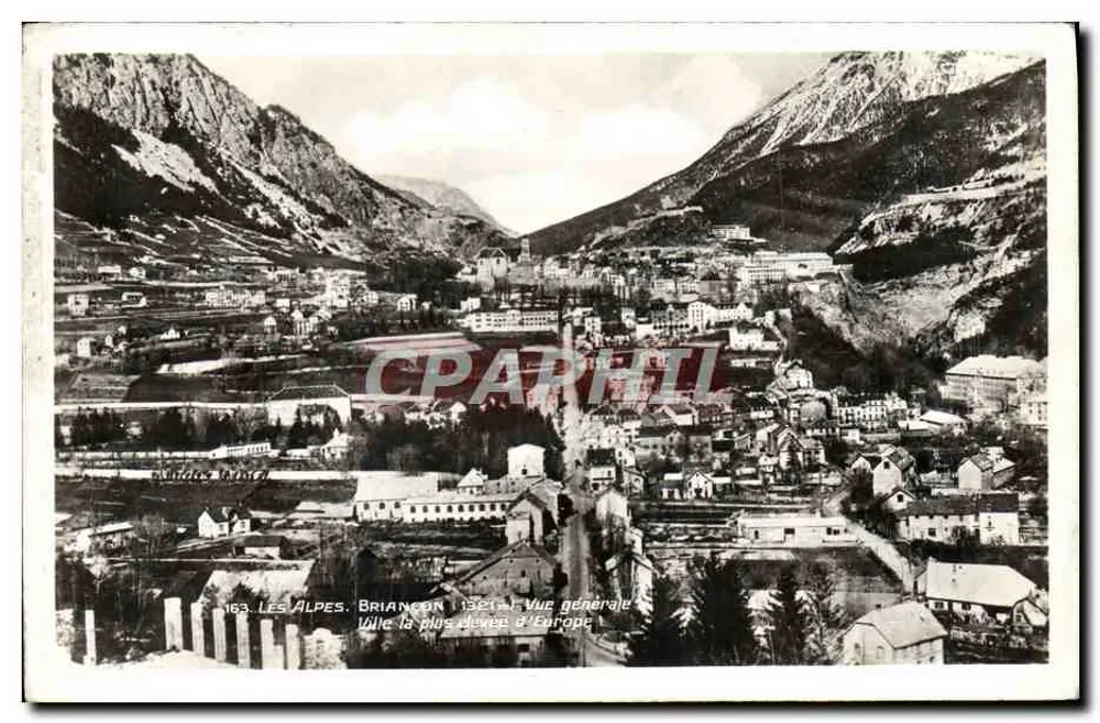 As Alpes. Briançon — Vista geral. Cidade mais alta da Europa — Editor: M. Jullien - Gap - Frente
