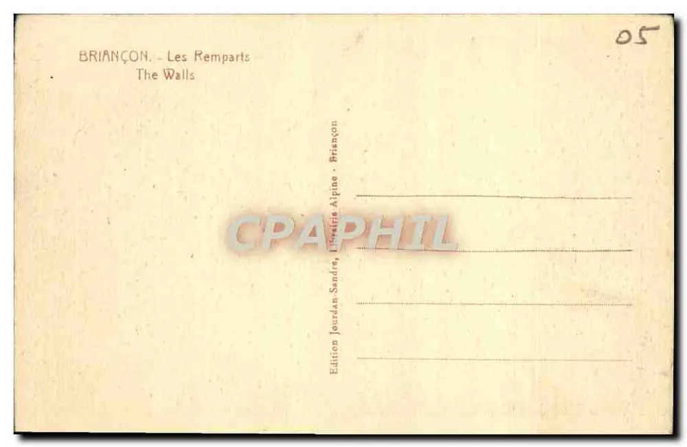 Briancón — Les Remparts — Édition Jourdan-Sandre, Librairie Alpine - Rewers