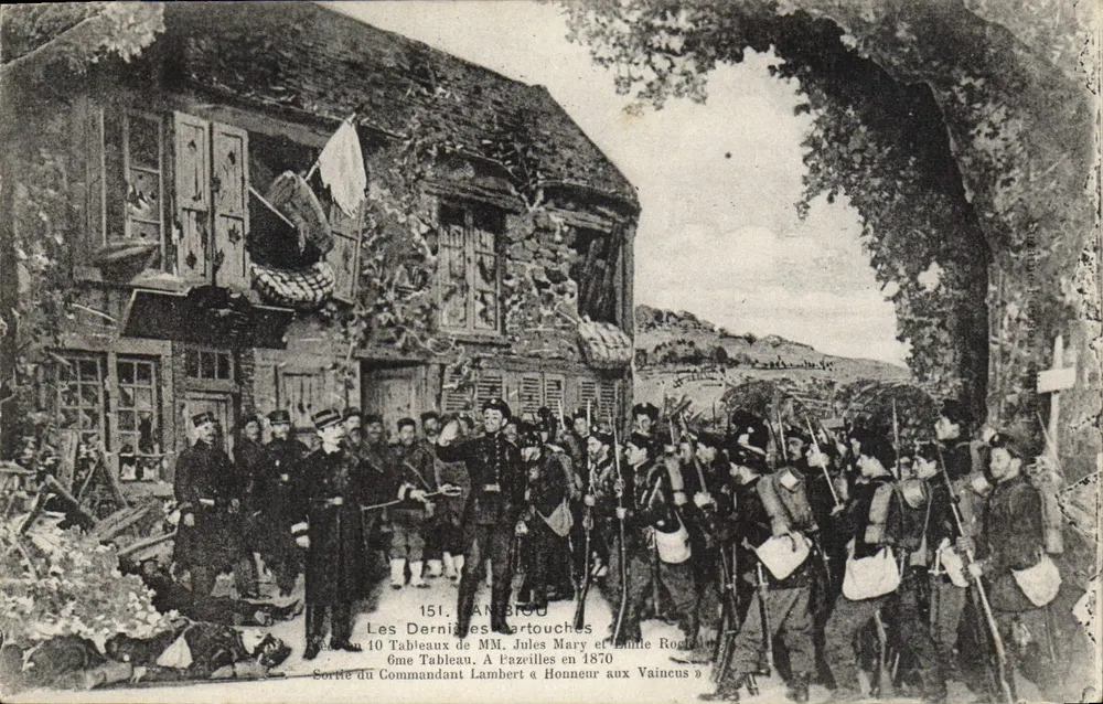 Abmarsch des Kommandanten Lambert « Honneur aux Vaincus » — Anambiou — Verlag: Herren Jules Mary und Léonie Rocha, 6. Bild, 1870 - Vorderseite
